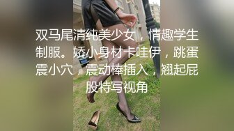 双马尾清纯美少女，情趣学生制服。娇小身材卡哇伊，跳蛋震小穴，震动棒插入，翘起屁股特写视角